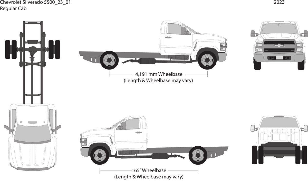 2023 Chevy Siverado 5500 vector wrap template V01, Design-Ready PDF - GravBase