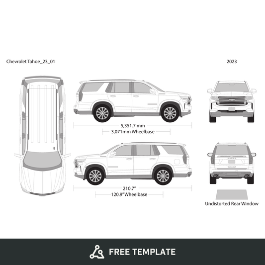 2023 Chevy Tahoe free vector vehicle wrap template - GravBase