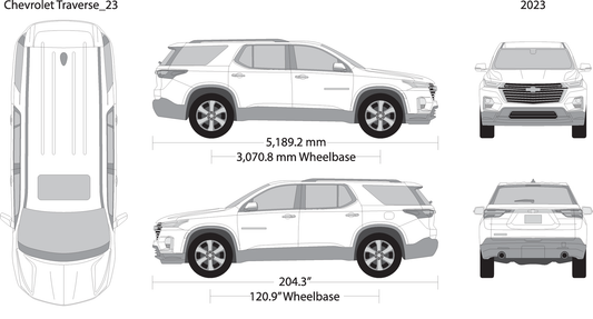 2023 Chevy Traverse V23 Vehicle Wrap Template