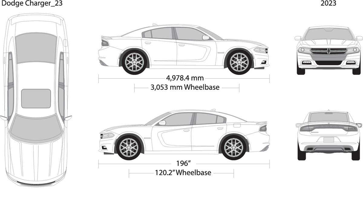 2023 Dodge Charger V23 Vehicle Wrap Template