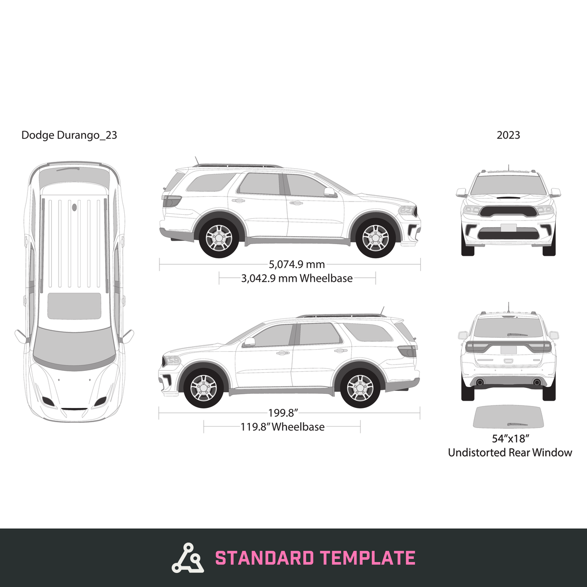 2023 Dodge Durango vector wrap template, Design-Ready PDF - GravBase