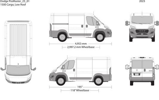 2023 Dodge Promaster vector wrap template V01, Design-Ready PDF - GravBase