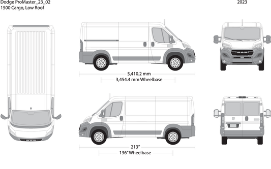 2023 Dodge Promaster V02 Vehicle Wrap Template