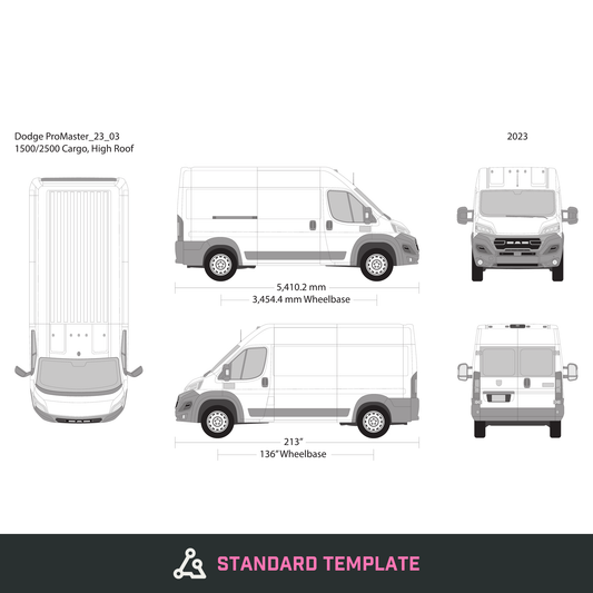 2023 Dodge Promaster vector wrap template V03, Design-Ready PDF - GravBase
