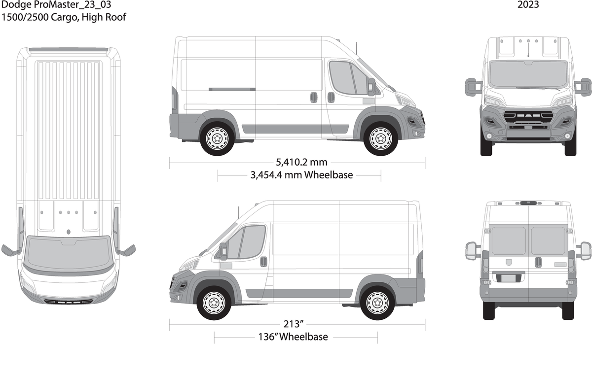 2023 Dodge Promaster V03 Vehicle Wrap Template