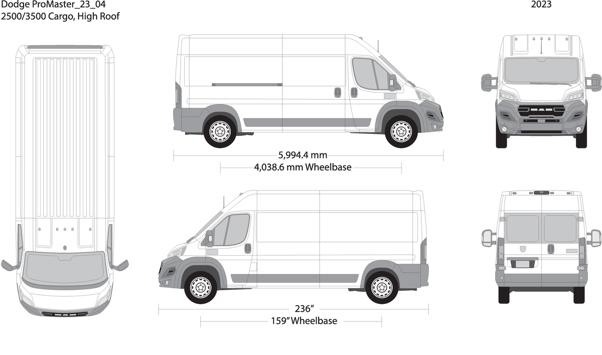 2023 Dodge Promaster V04 Vehicle Wrap Template