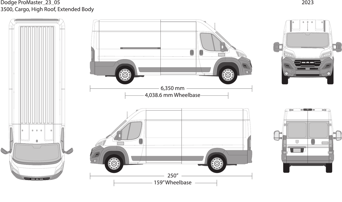 2023 Dodge Promaster vector wrap template V05, Design-Ready PDF - GravBase