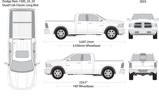 2023 Dodge Ram 1500 V02 Vehicle Wrap Template