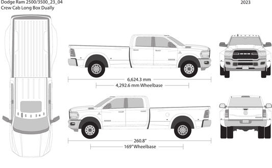 2023 Dodge Ram 2500_3500 vector wrap template V04, Design-Ready PDF - GravBase