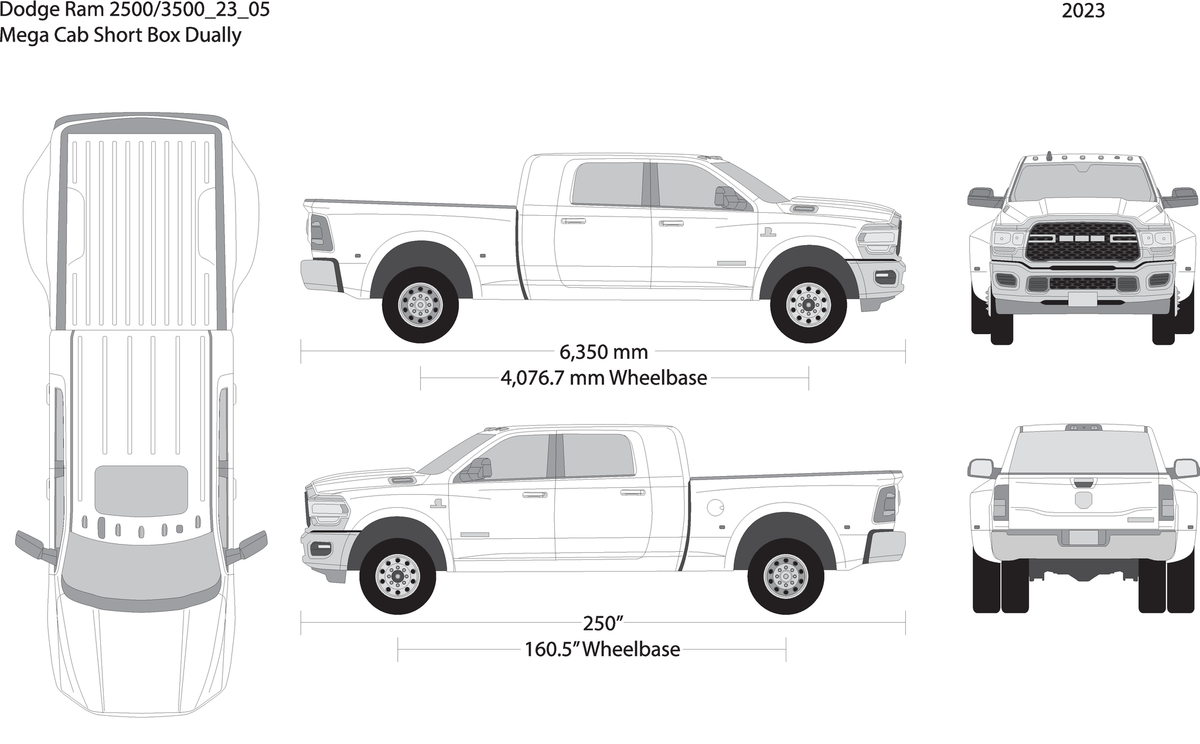 2023 Dodge Ram 2500 3500 V05 Vehicle Wrap Template