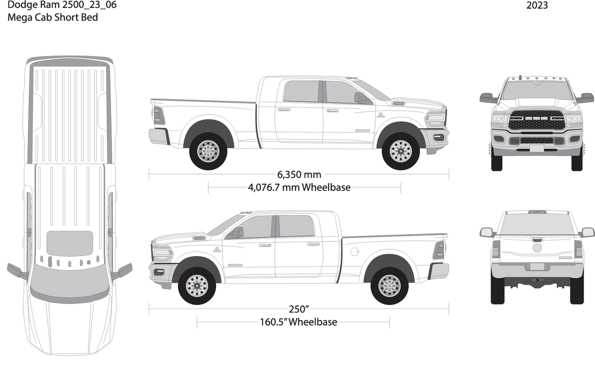 2023 Dodge Ram 2500 3500 V06 Vehicle Wrap Template