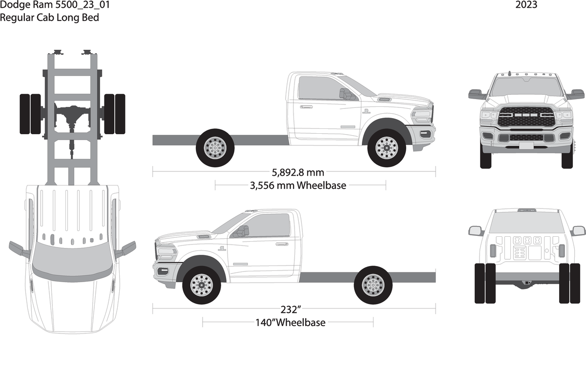 2023 Dodge Ram 5500 V01 Vehicle Wrap Template