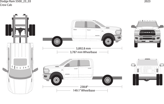 2023 Dodge Ram 5500 vector wrap template V03, Design-Ready PDF - GravBase