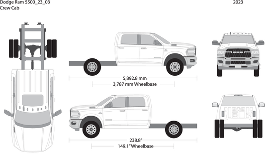 2023 Dodge Ram 5500 V03 Vehicle Wrap Template