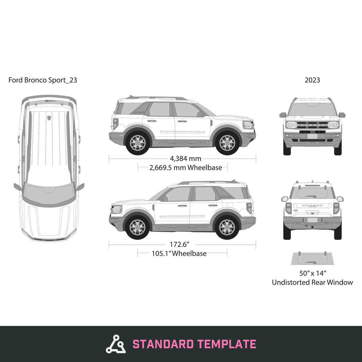 2023 Ford Bronco Sport vector wrap template, Design-Ready PDF - GravBase