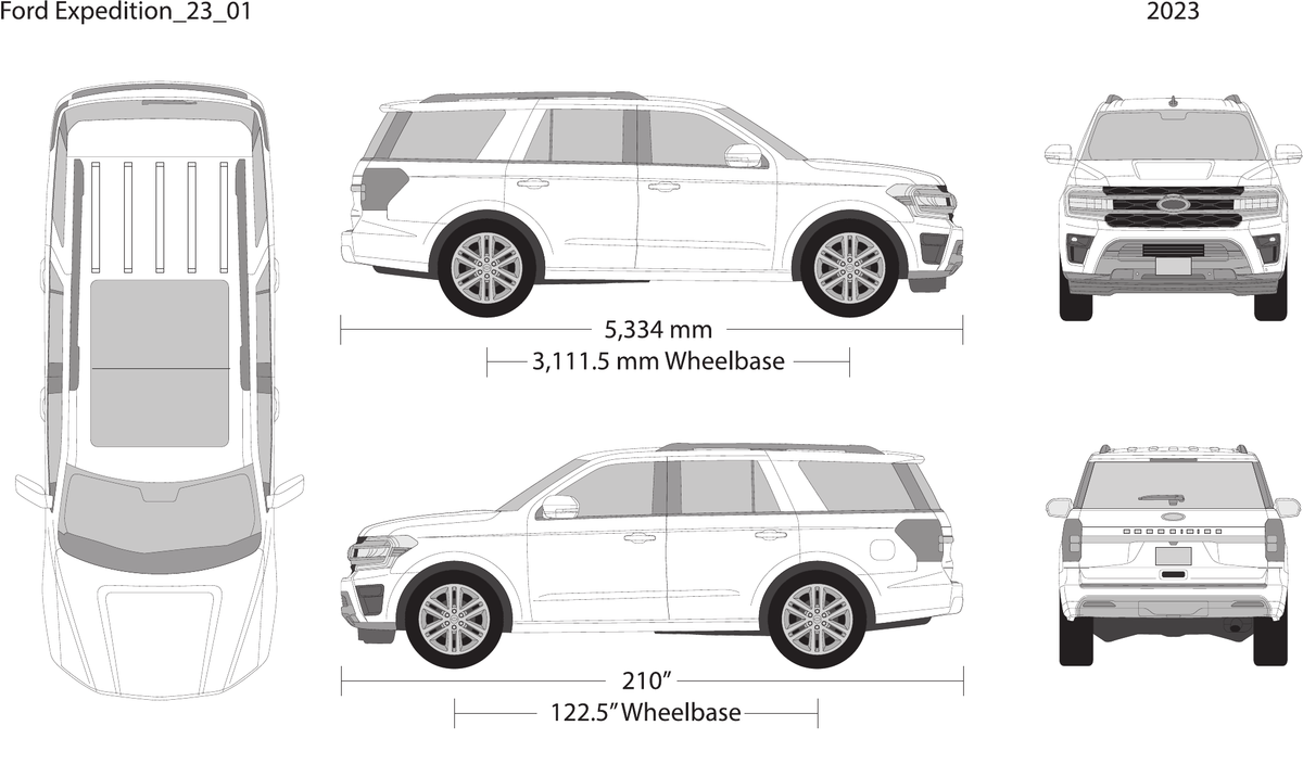 2023 Ford Expedition vector wrap template V01, Design-Ready PDF - GravBase