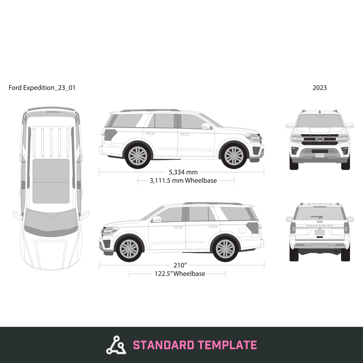 2023 Ford Expedition vector wrap template V01, Design-Ready PDF - GravBase