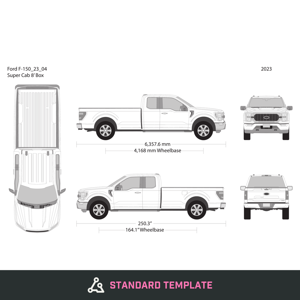 2023 Ford F-150 vector wrap template V04, Design-Ready PDF - GravBase