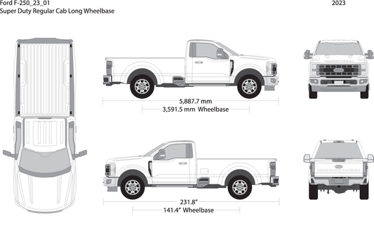 2023 Ford F 250 V01 Vehicle Wrap Template