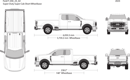 2023 Ford F-250 Vector Wrap Template - GravBase