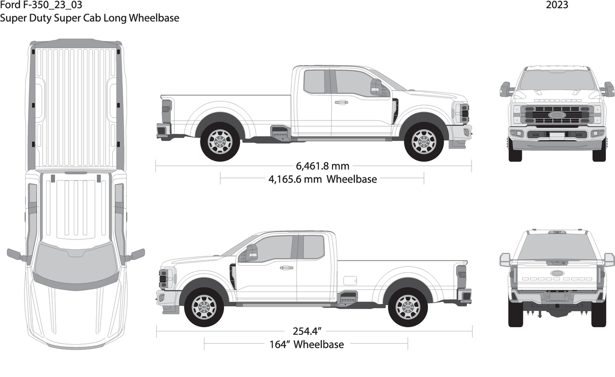 2023 Ford F 350 V03 Vehicle Wrap Template