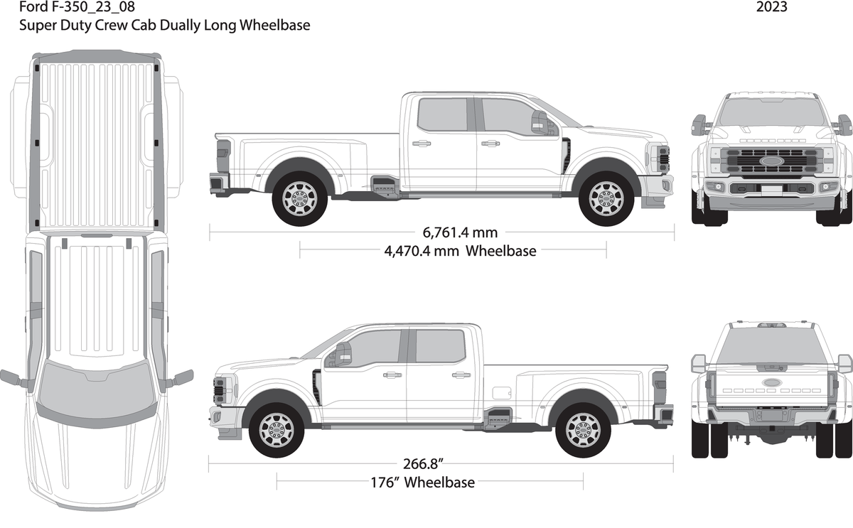 2023 Ford F 350 V08 Vehicle Wrap Template