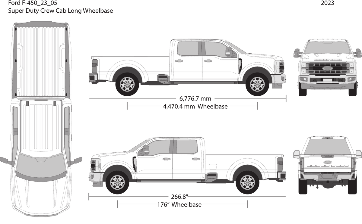 2023 Ford F-450 vector wrap template V05, Design-Ready PDF - GravBase
