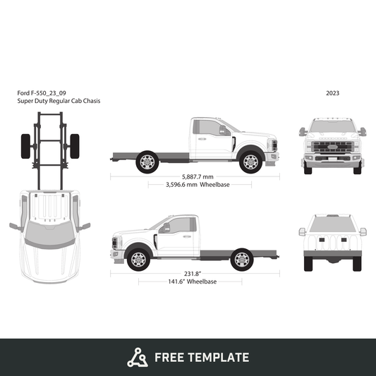 2023 Ford F-550 free vector vehicle wrap template - GravBase