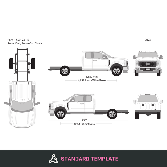 2023 Ford F-550 vector wrap template V10, Design-Ready PDF - GravBase