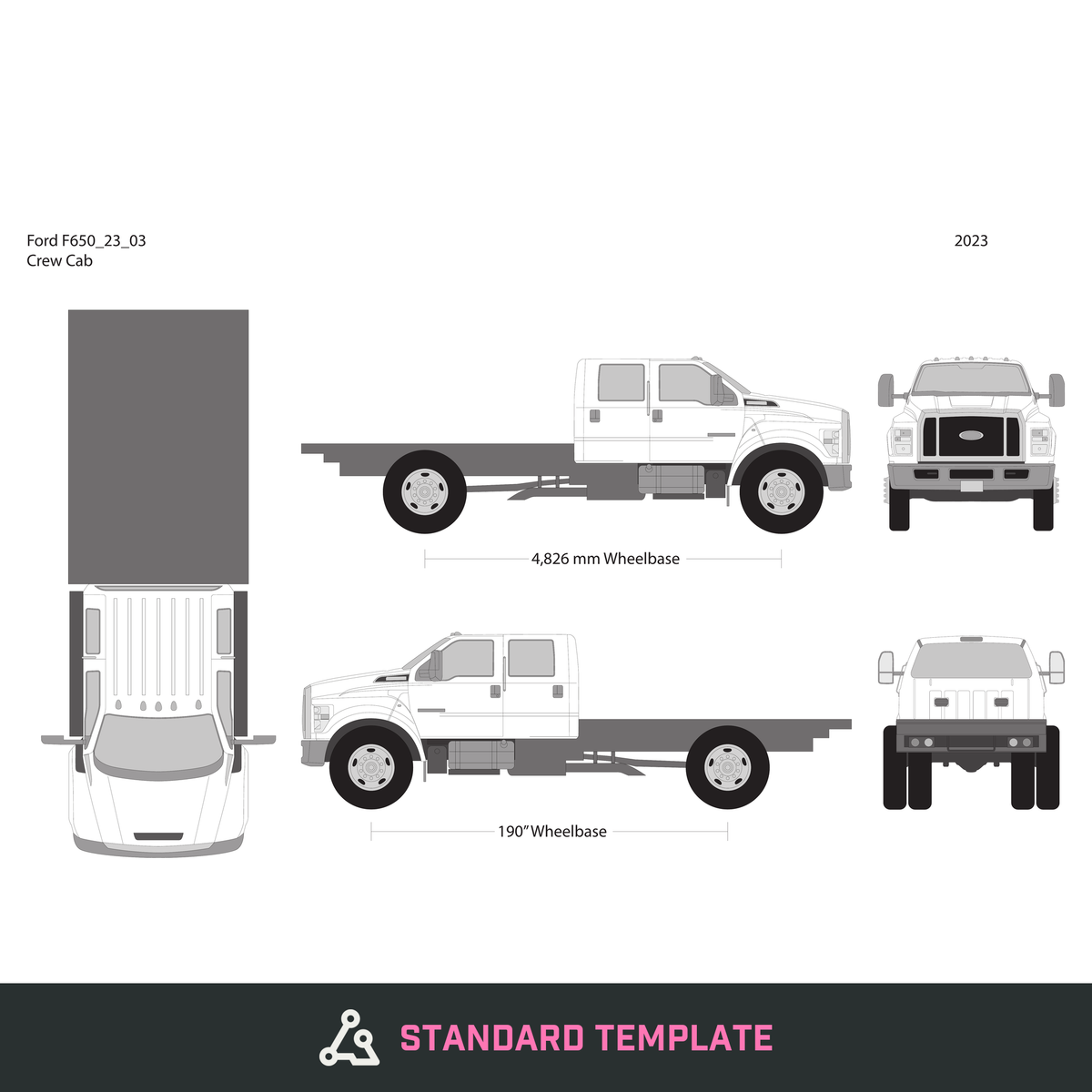 2023 Ford F-650 vector wrap template V03, Design-Ready PDF - GravBase
