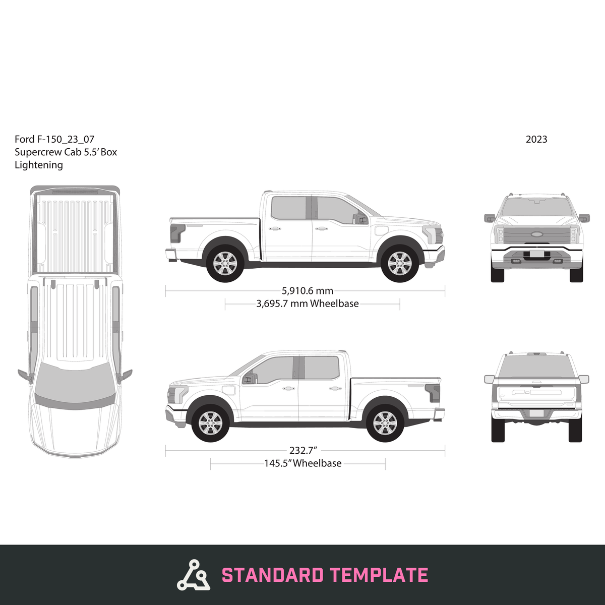 2023 Ford Lightning vector wrap template, Design-Ready PDF - GravBase