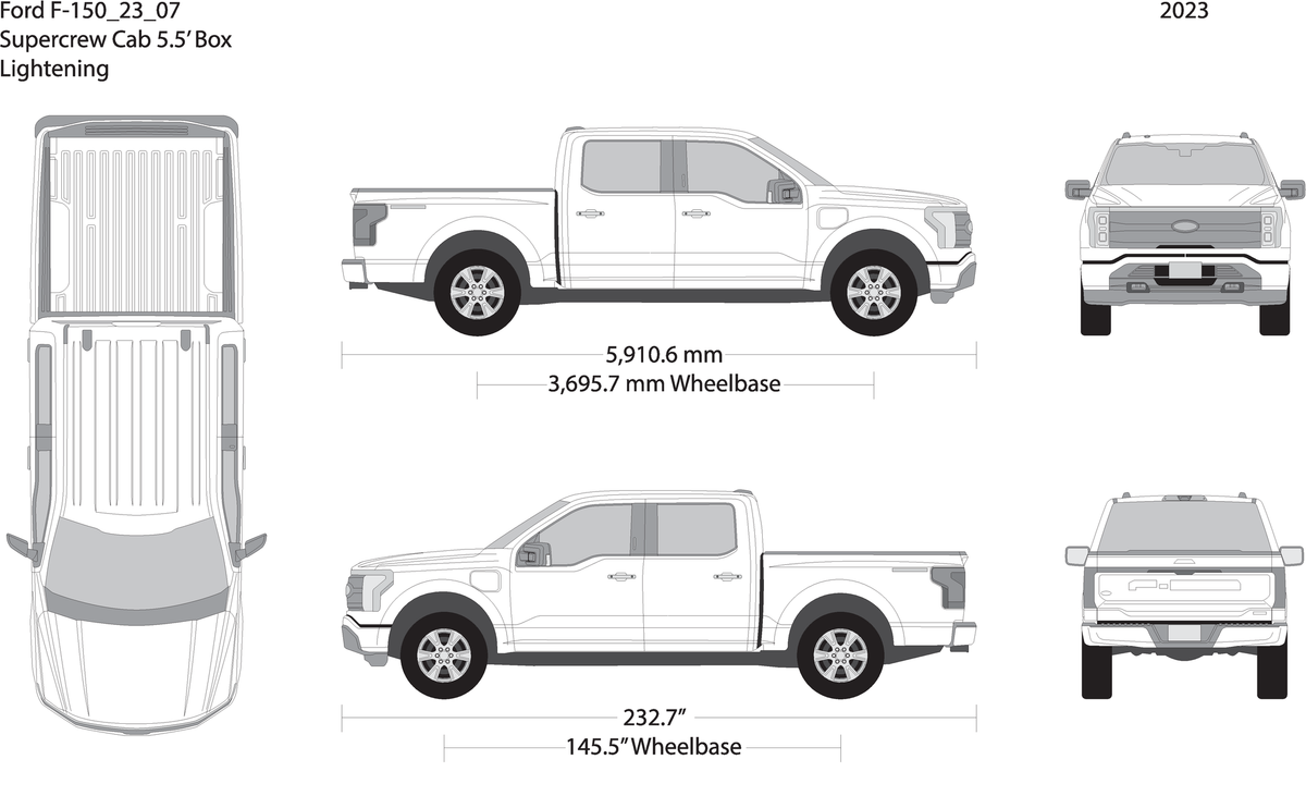 2023 Ford Lightning V07 Vehicle Wrap Template