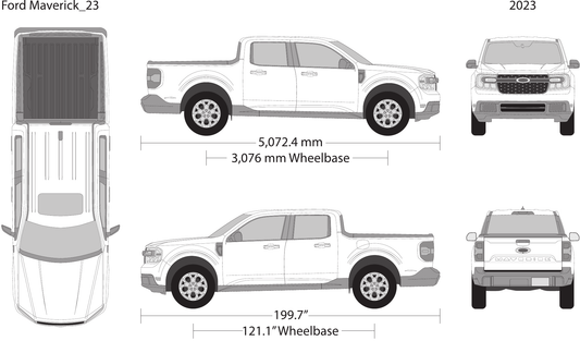 2023 Ford Maverick Vector Wrap Template - GravBase