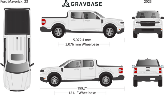 2023 Ford Maverick vector wrap template, Premium Full Color - GravBase