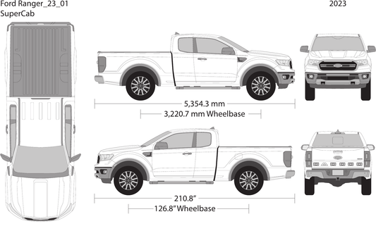 2023 Ford Ranger vector wrap template V01, Design-Ready PDF - GravBase