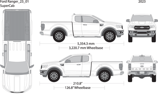 2023 Ford Ranger V01 Vehicle Wrap Template