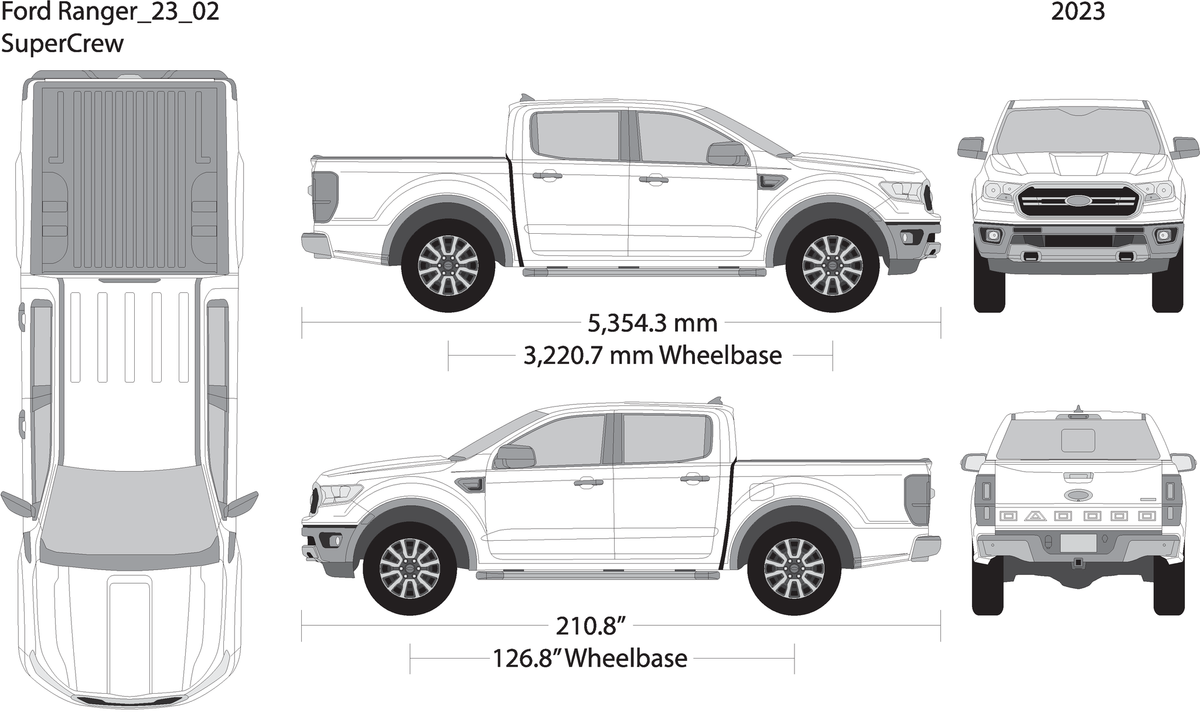 2023 Ford Ranger V02 Vehicle Wrap Template