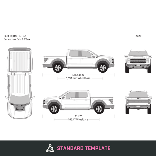 2023 Ford Raptor vector wrap template, Design-Ready PDF - GravBase