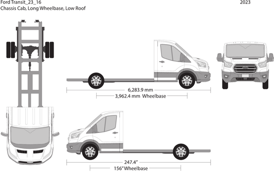 2023 Ford Transit Chassis vector wrap template V16, Design-Ready PDF - GravBase