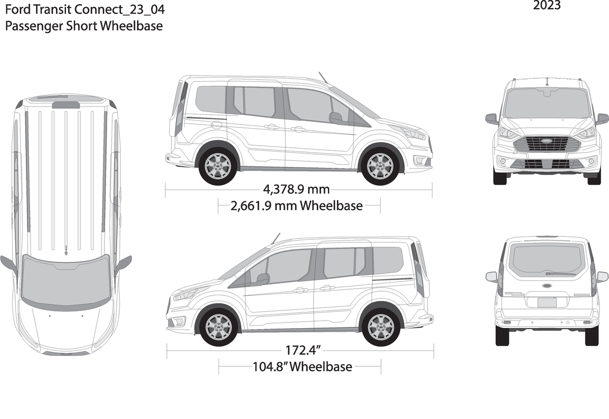 2023 Ford Transit Connect V04 Vehicle Wrap Template