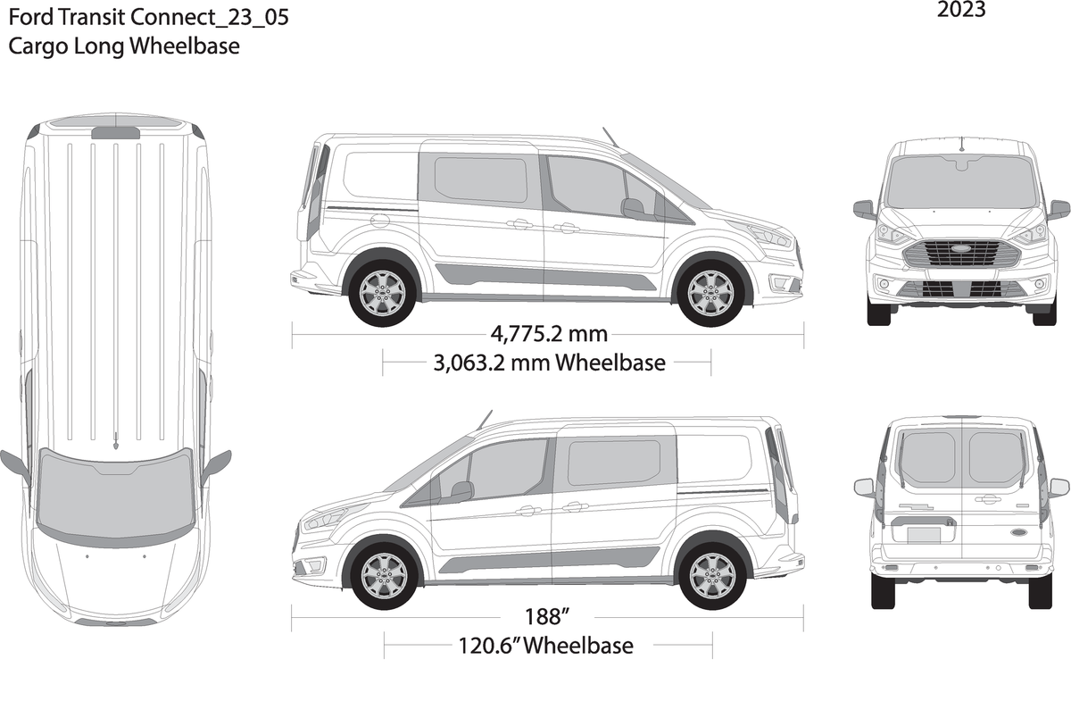 2023 Ford Transit Connect V05 Vehicle Wrap Template