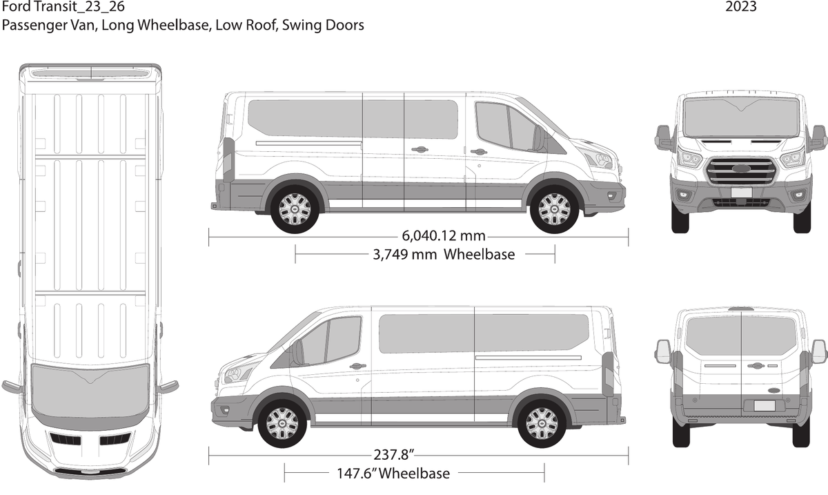 2023 Ford Transit Swing Doors vector wrap template V26, Design-Ready PDF - GravBase