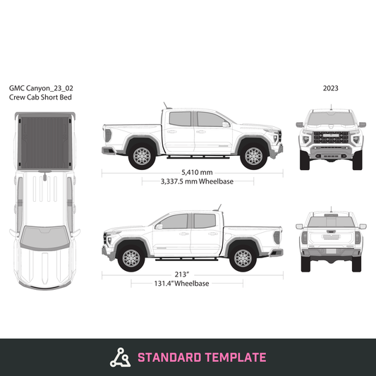 2023 GMC Canyon vector wrap template, Design-Ready PDF - GravBase