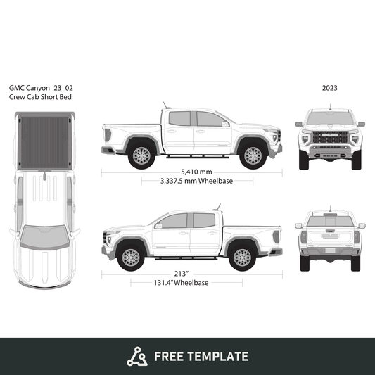 2023 GMC Canyon free vector vehicle wrap template - GravBase