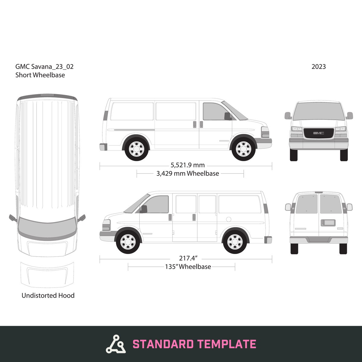 2023 GMC Savana vector wrap template V02, Design-Ready PDF - GravBase