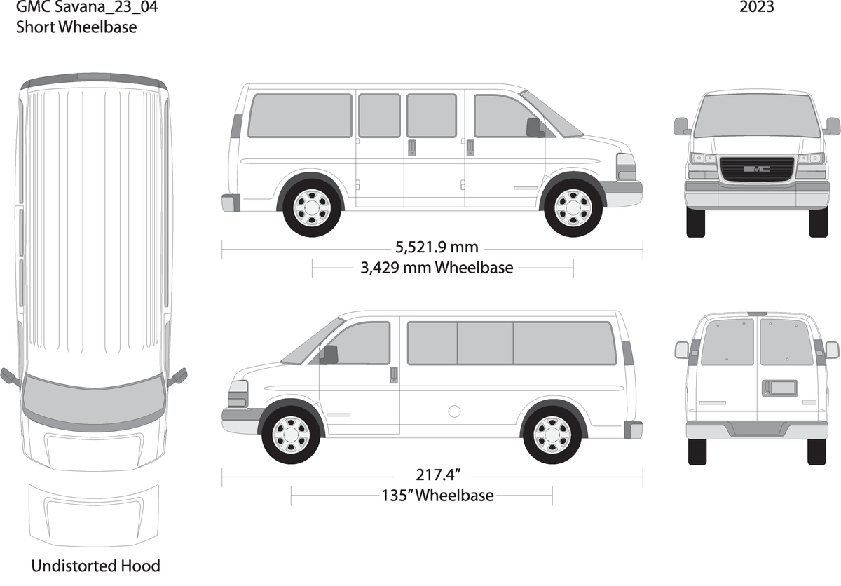 2023 Gmc Savana V04 Vehicle Wrap Template