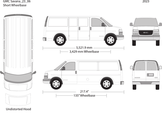 2023 GMC Savana vector wrap template V06, Design-Ready PDF - GravBase