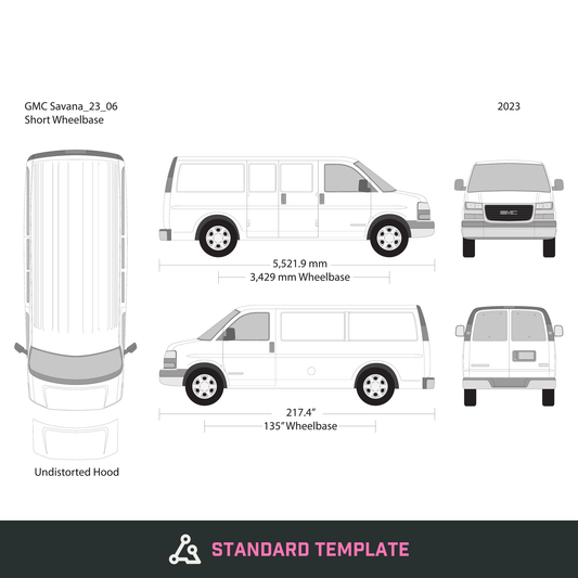 2023 GMC Savana vector wrap template V06, Design-Ready PDF - GravBase