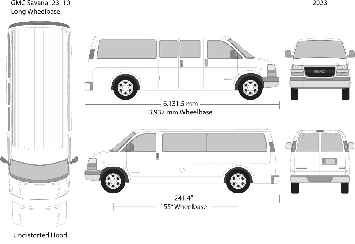 2023 GMC Savana vector wrap template V10, Design-Ready PDF - GravBase