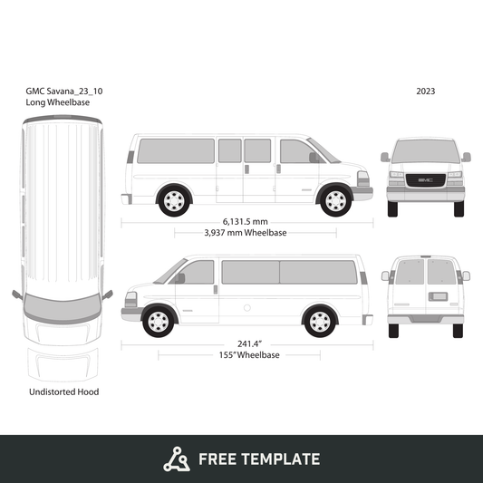 2023 GMC Savana free vector vehicle wrap template - GravBase